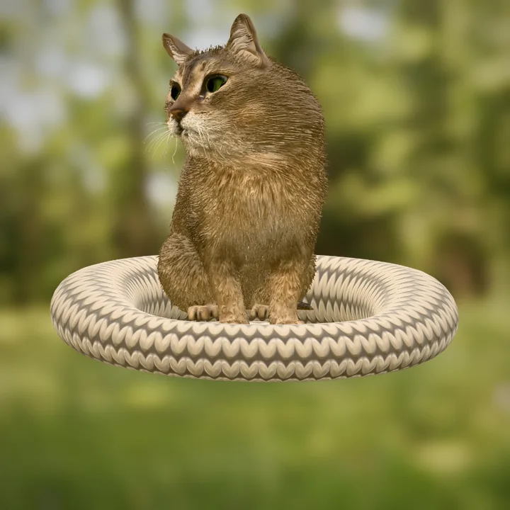Her favourite place: a soft, round bed.